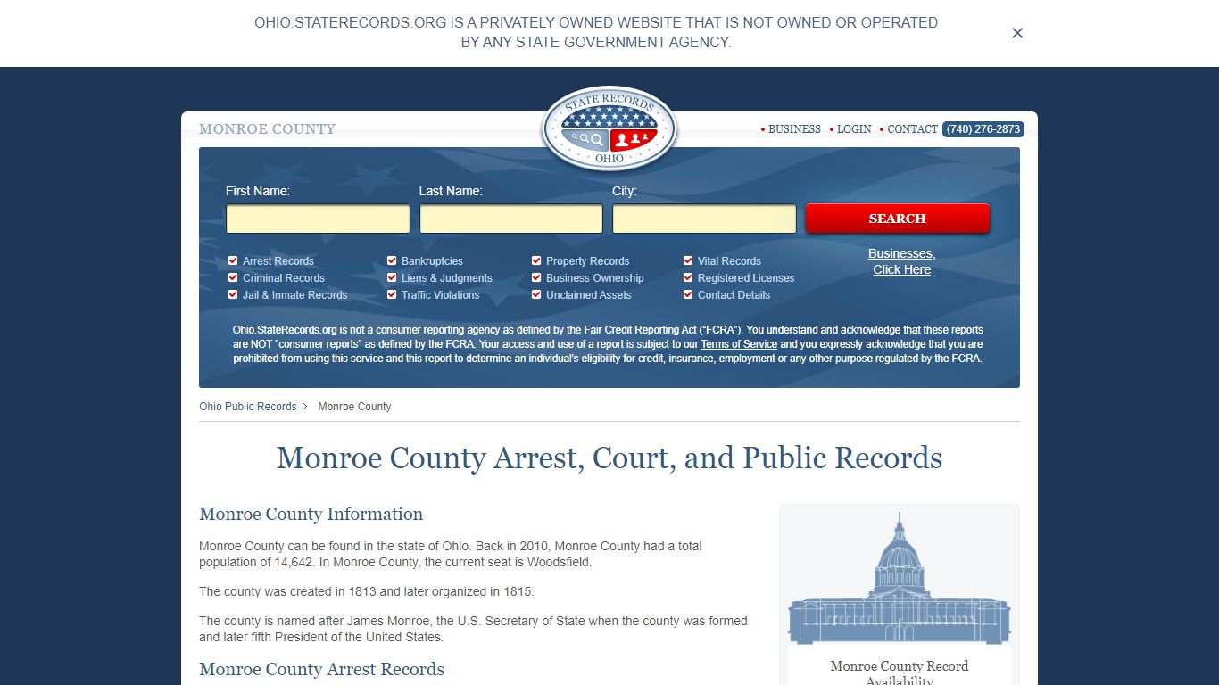 Monroe County Arrest, Court, and Public Records